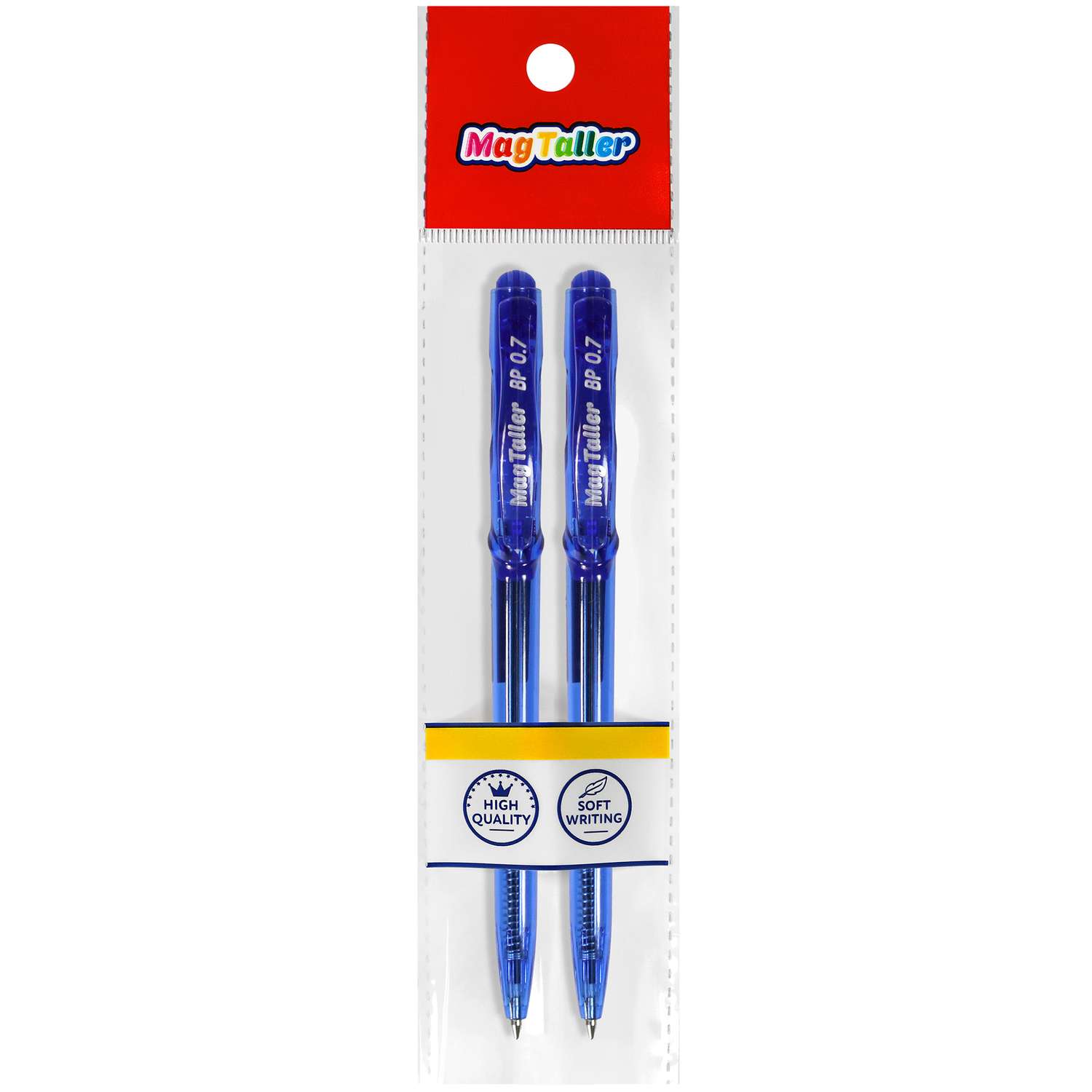 Ручки шариковые MAGTALLER синие автоматическая 2 штуки - фото 1