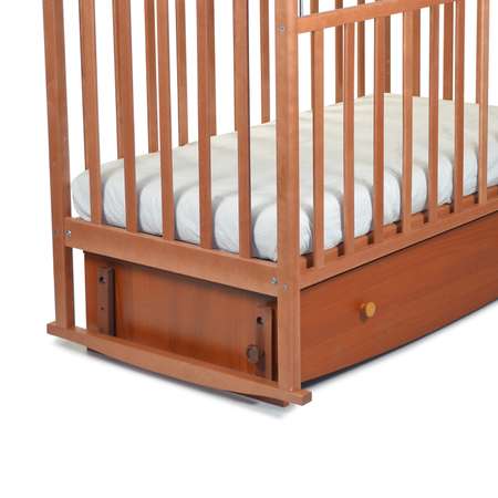 Детская кроватка СКВ Митенька прямоугольная, поперечный маятник (орех)