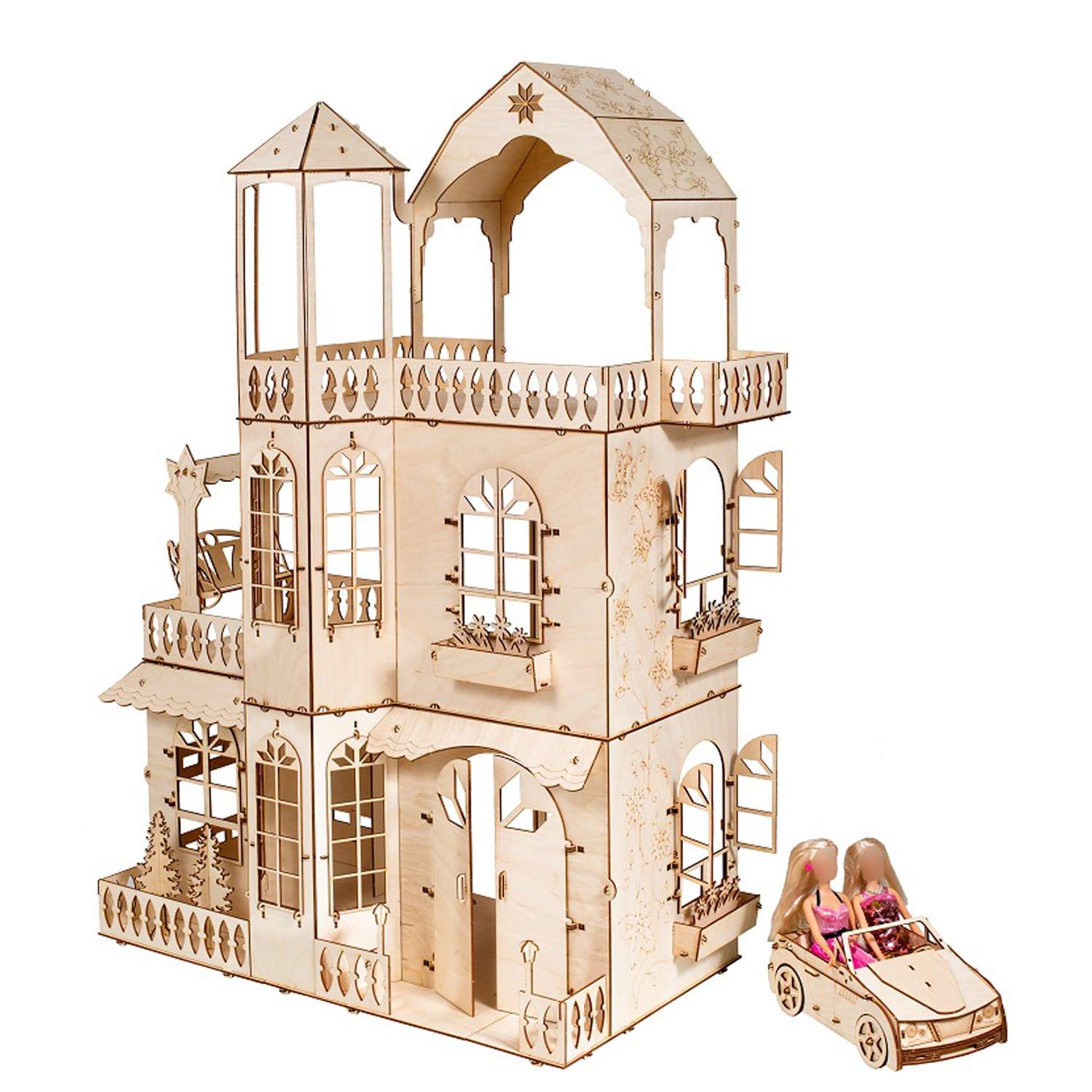 Сборная модель Чудо-Дерево Дом с машинкой для кукол до 30см - фото 3