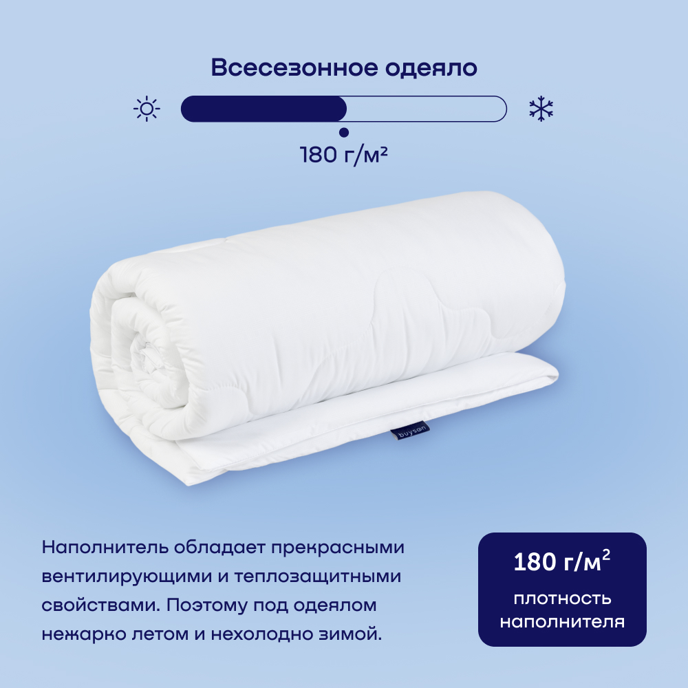 Одеяло buyson BuyRest 200х220 см евро 2-х спальное всесезонное с наполнителем полиэфир - фото 5