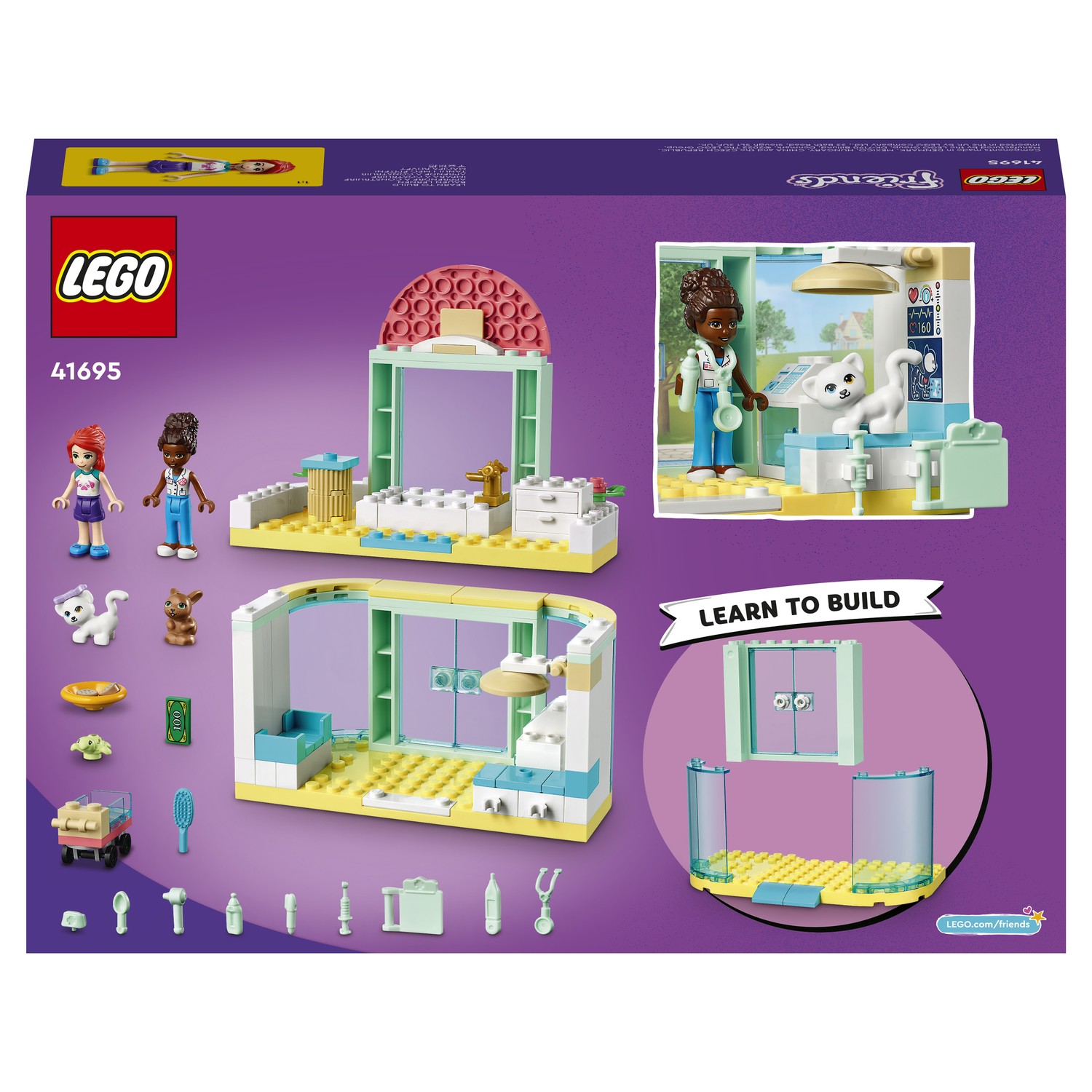 Конструктор LEGO Friends Клиника для домашних животных 41695 купить по цене  1199 ₽ в интернет-магазине Детский мир