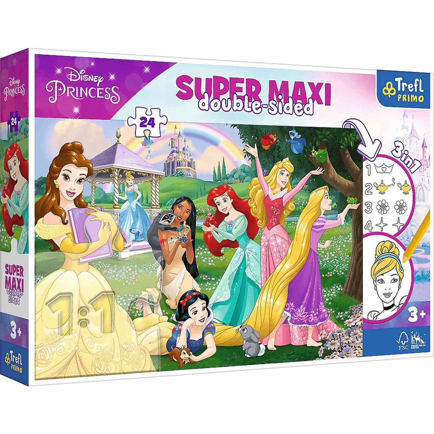 Пазл Trefl Disney Super Maxi Счастливые принцессы 24элемента 41008 купить  по цене 699 ₽ в интернет-магазине Детский мир