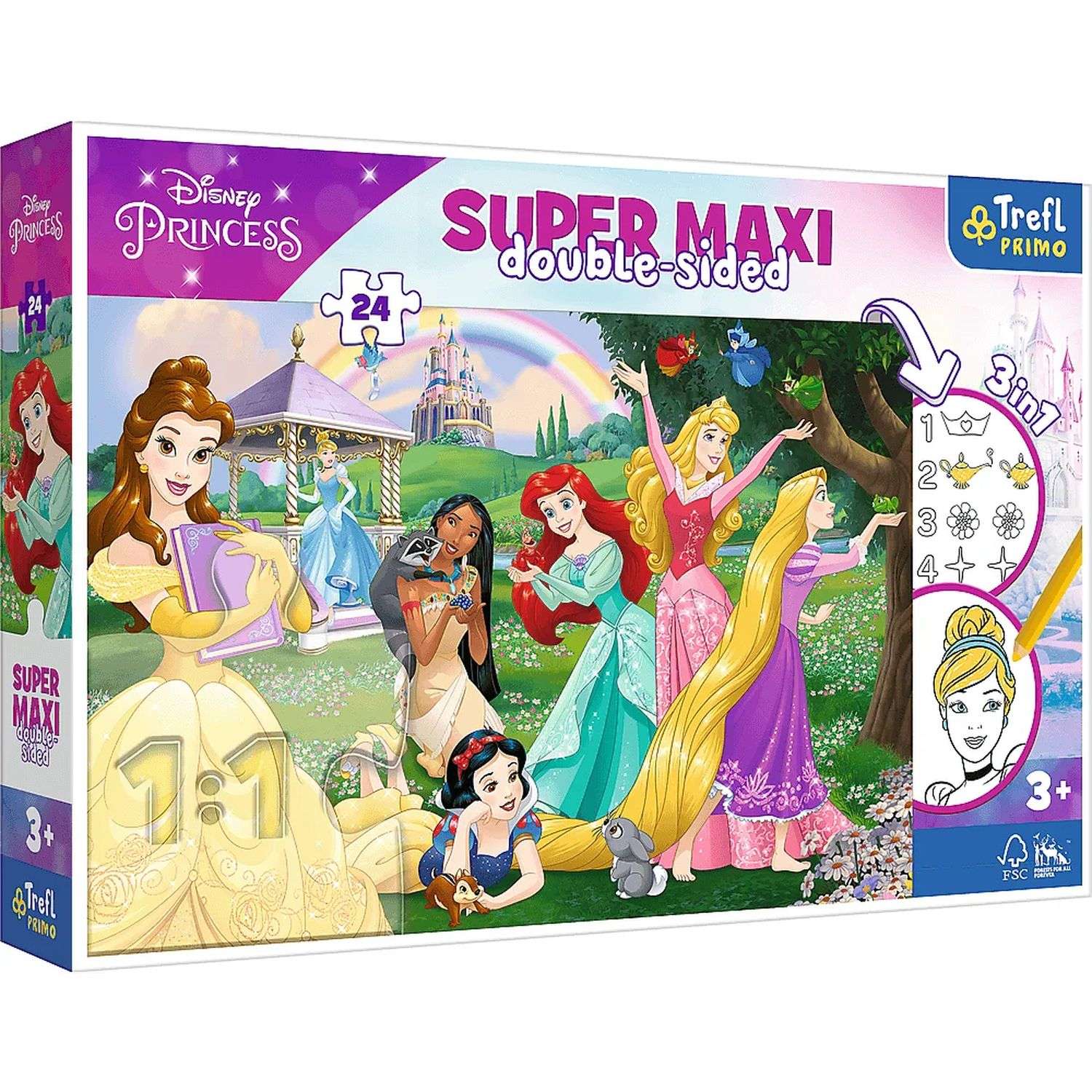 Пазл Trefl Disney Super Maxi Счастливые принцессы 24элемента 41008 - фото 1