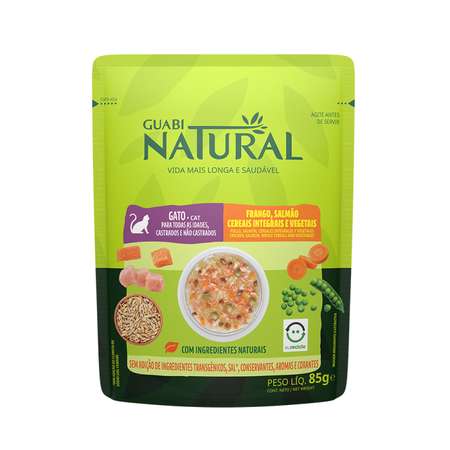 Корм для кошек Guabi Natural 85г Cat курица лосось цельнозерновые злаки и овощи пауч