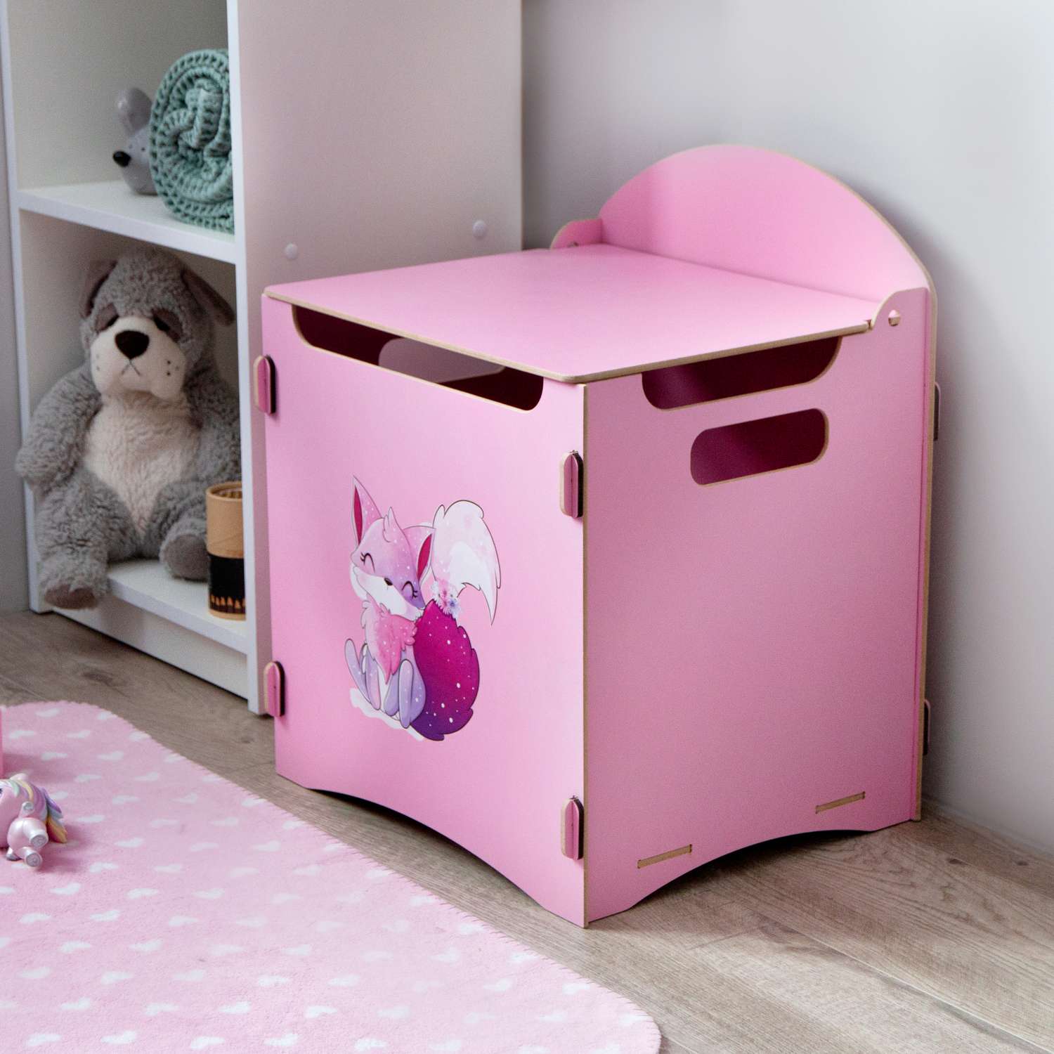 Ящик для хранения игрушек Alubalu розовый - фото 3