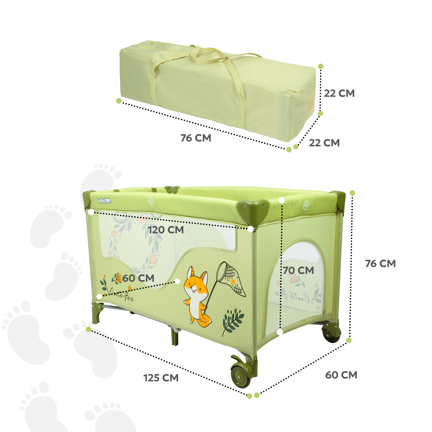 Манеж Babyton Play box Green P612 - фото 3