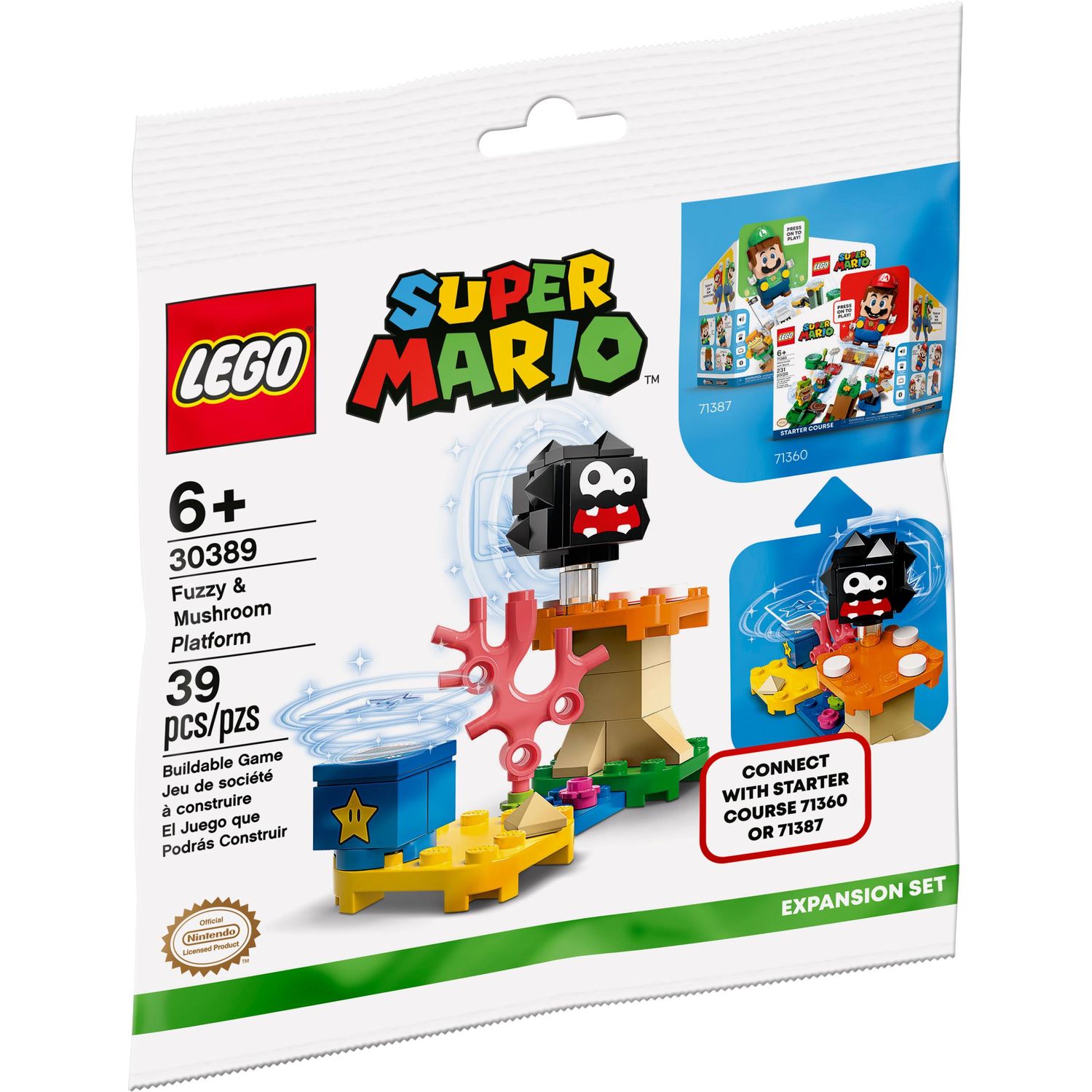 Конструктор LEGO Super Mario Лохматик и гриб-платформа 30389 купить по цене  399 ₽ в интернет-магазине Детский мир