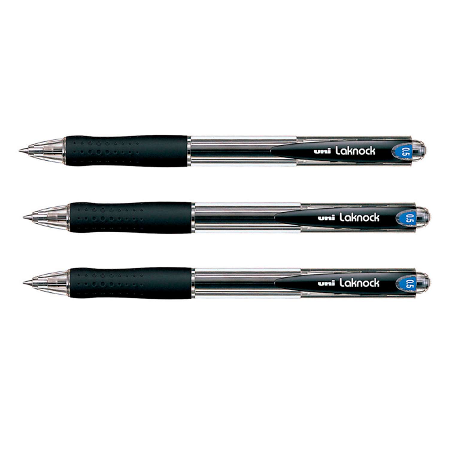 Ручка шариковая UNI Laknock SN-100 автоматическая черный 0.5 мм. 3 шт - фото 1