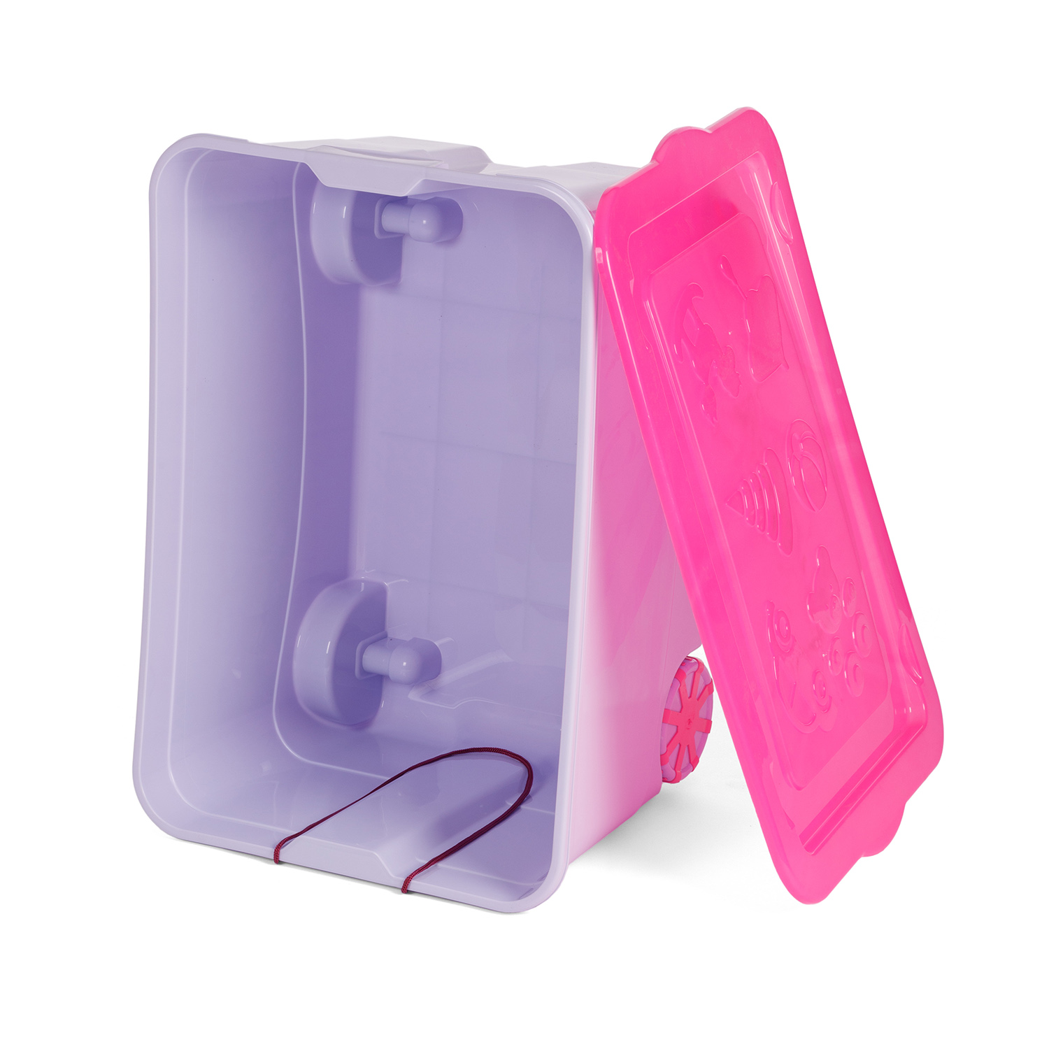 Ящик для игрушек elfplast KidsBox на колёсах лавандовый розовый - фото 5