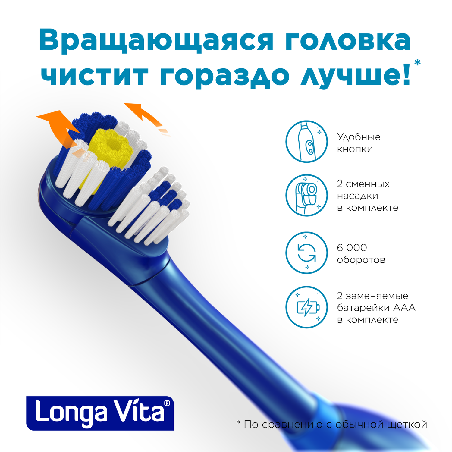 Зубная щётка электрическая LONGA VITA KAB-2S - фото 4