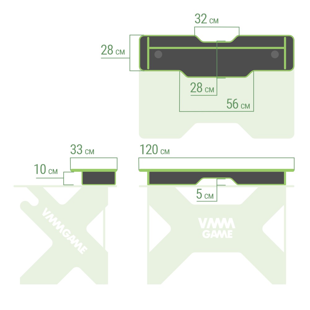 Подставка настольная VMMGAME Для монитора и акустической системы BASE 120 DARK GREEN - фото 4