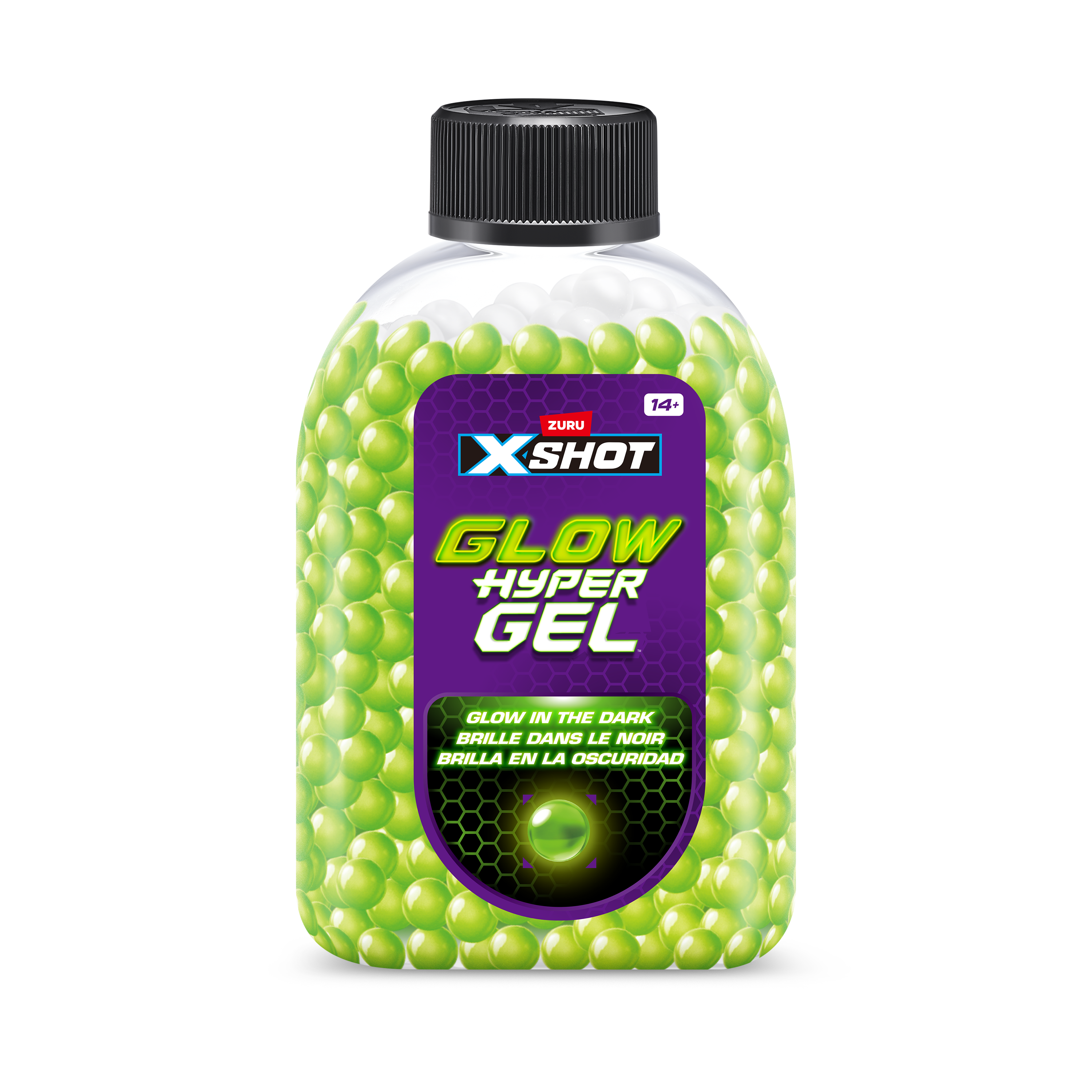 Игровой набор для стрельбы Zuru XSHOT  Hypergel glow in the dark Бластер Найтмер + 10000 светящихся гелевых шарика - фото 5