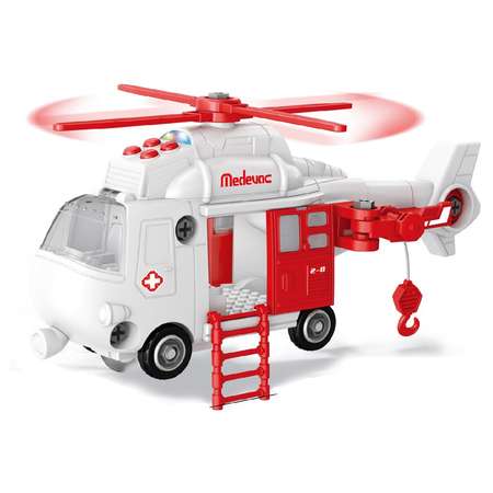 Конструктор Funky Toys спасательный вертолет свет звук 32 см FT62102-МП