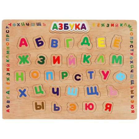 Игрушка деревянная Буратино Рамка-вкладыш Азбука 306902