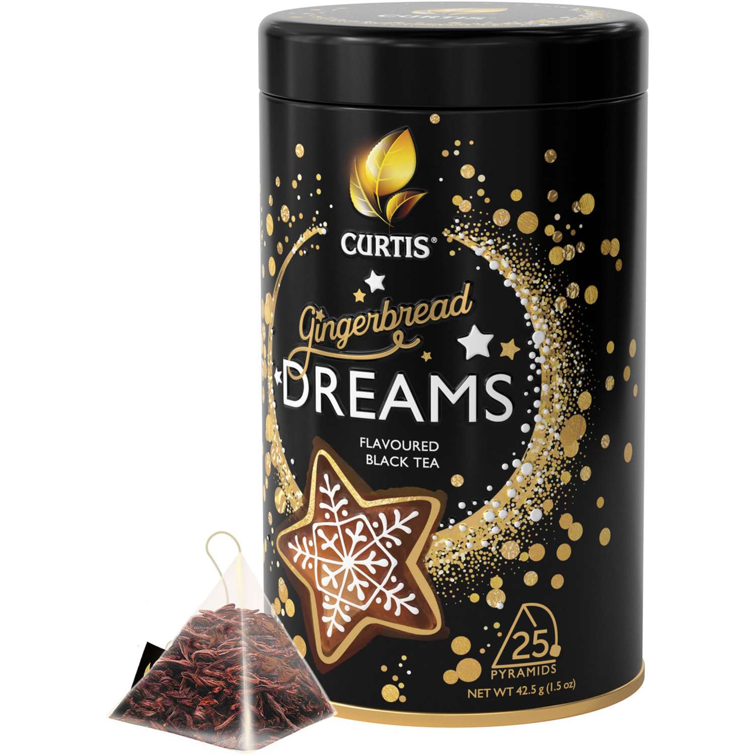 Чай черный Curtis Gingerbread Dreams 25 пирамидок имбирный пряник цедра апельсина корица подарочная упаковка - фото 3