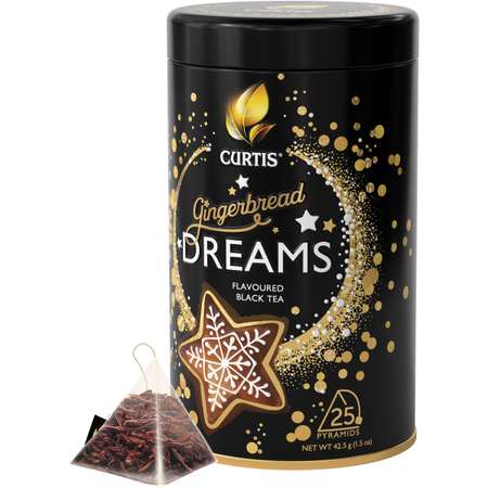 Чай черный Curtis Gingerbread Dreams 25 пирамидок имбирный пряник цедра апельсина корица подарочная упаковка