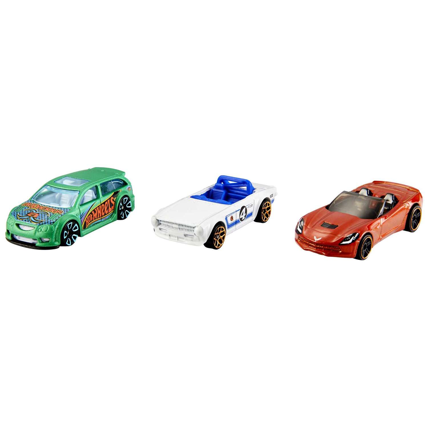 Машинки Hot Wheels Набор из 3 игрушечных машинок в ассортименте серия Basic K5904 - фото 1