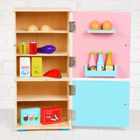 Игровой набор Sima-Land Холодильник и деревянные продукты