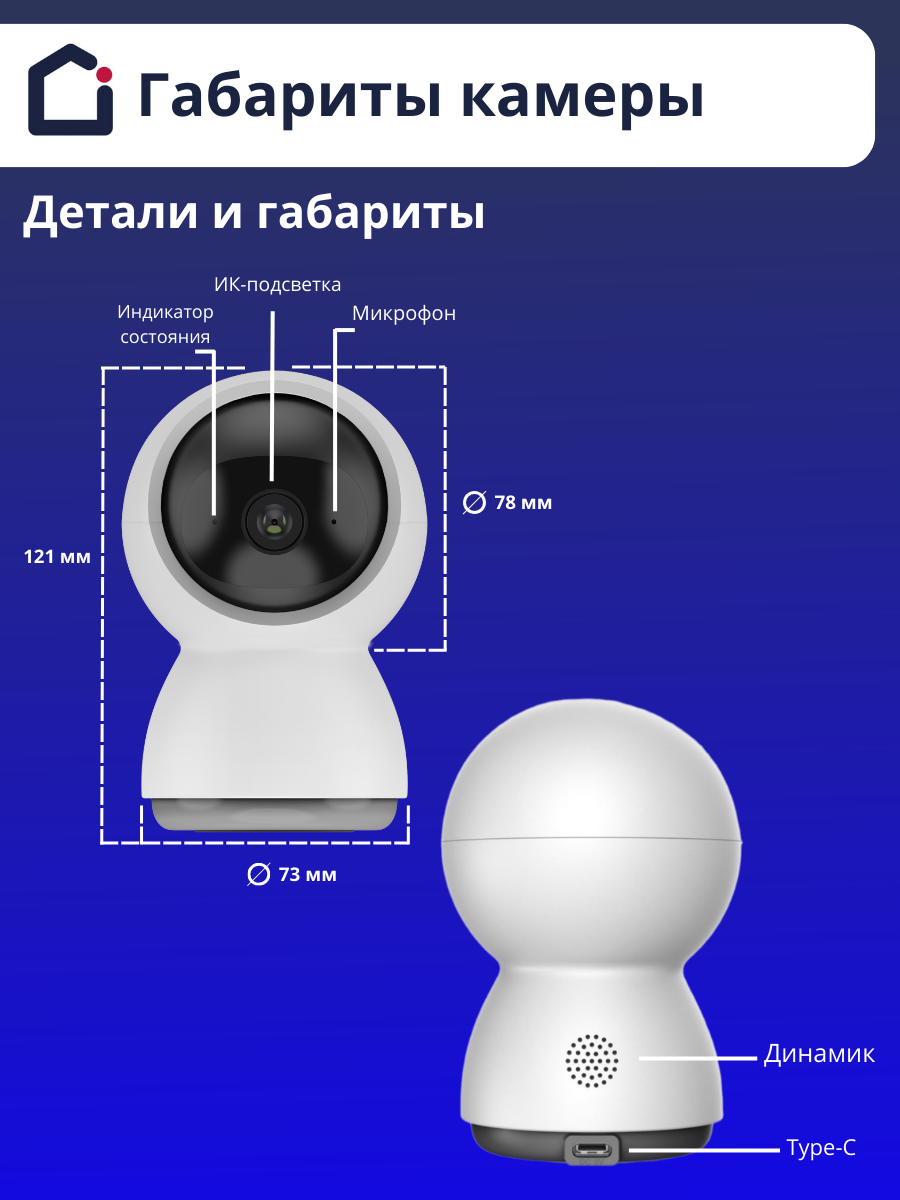 Видеоняня iFEEL Luna IFS-CP005 WiFi поворотная - фото 8