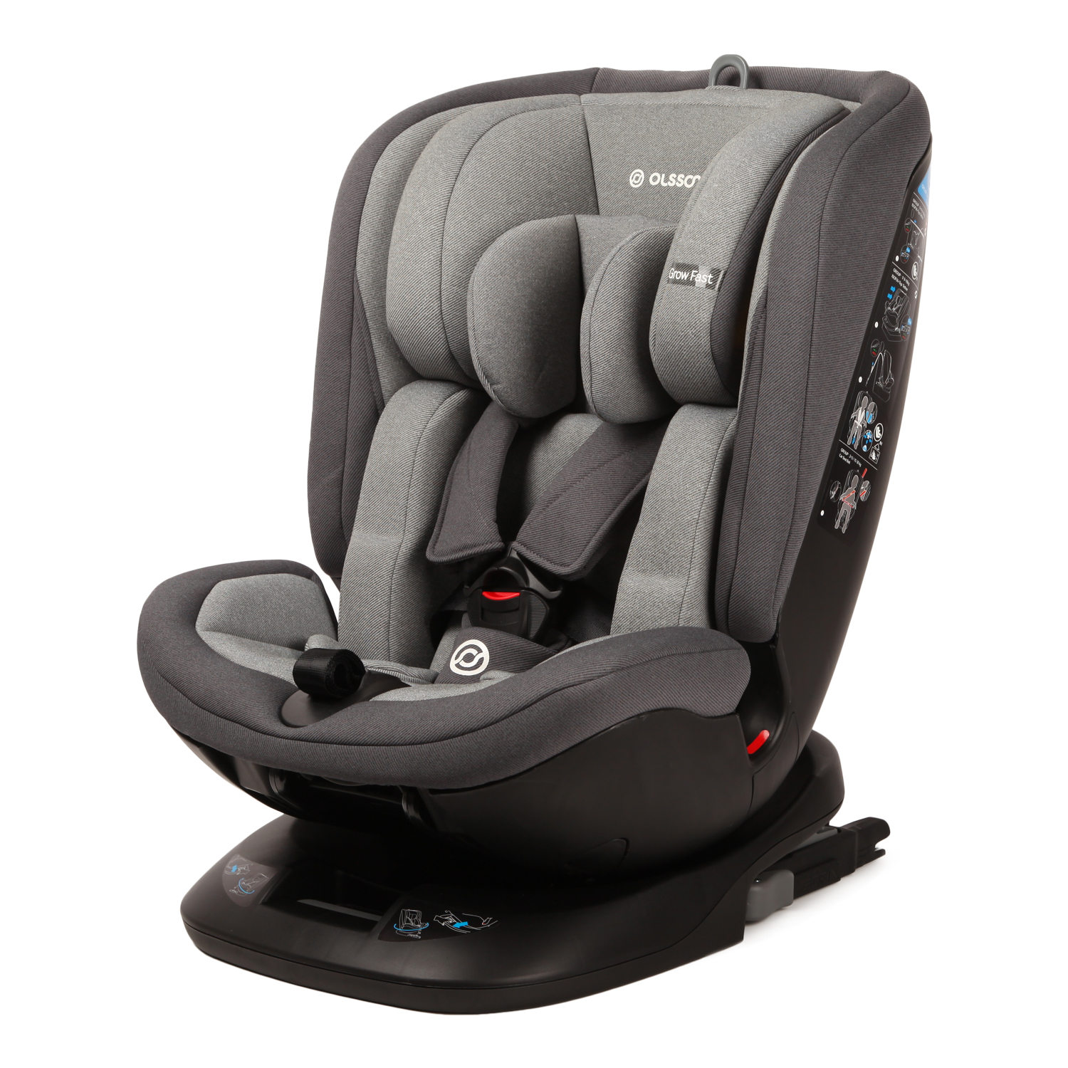 Автокресло Olsson Grow Fast Grey Isofix 0+/1/2/3 (0-36 кг) - фото 1