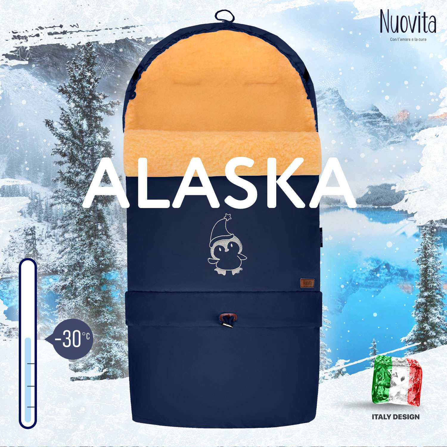 Зимний конверт в коляску Nuovita Alaska Pesco Темно-синий - фото 6