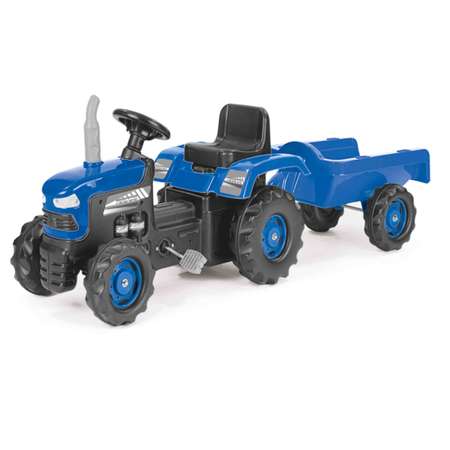 Трактор педальный DOLU с прицепом клаксон синий