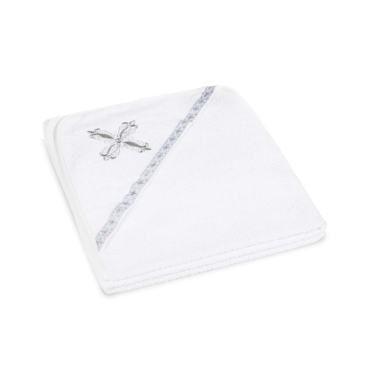 Полотенце для крещения Святополье 100х75 см с вышивкой крест Серебристый - фото 1