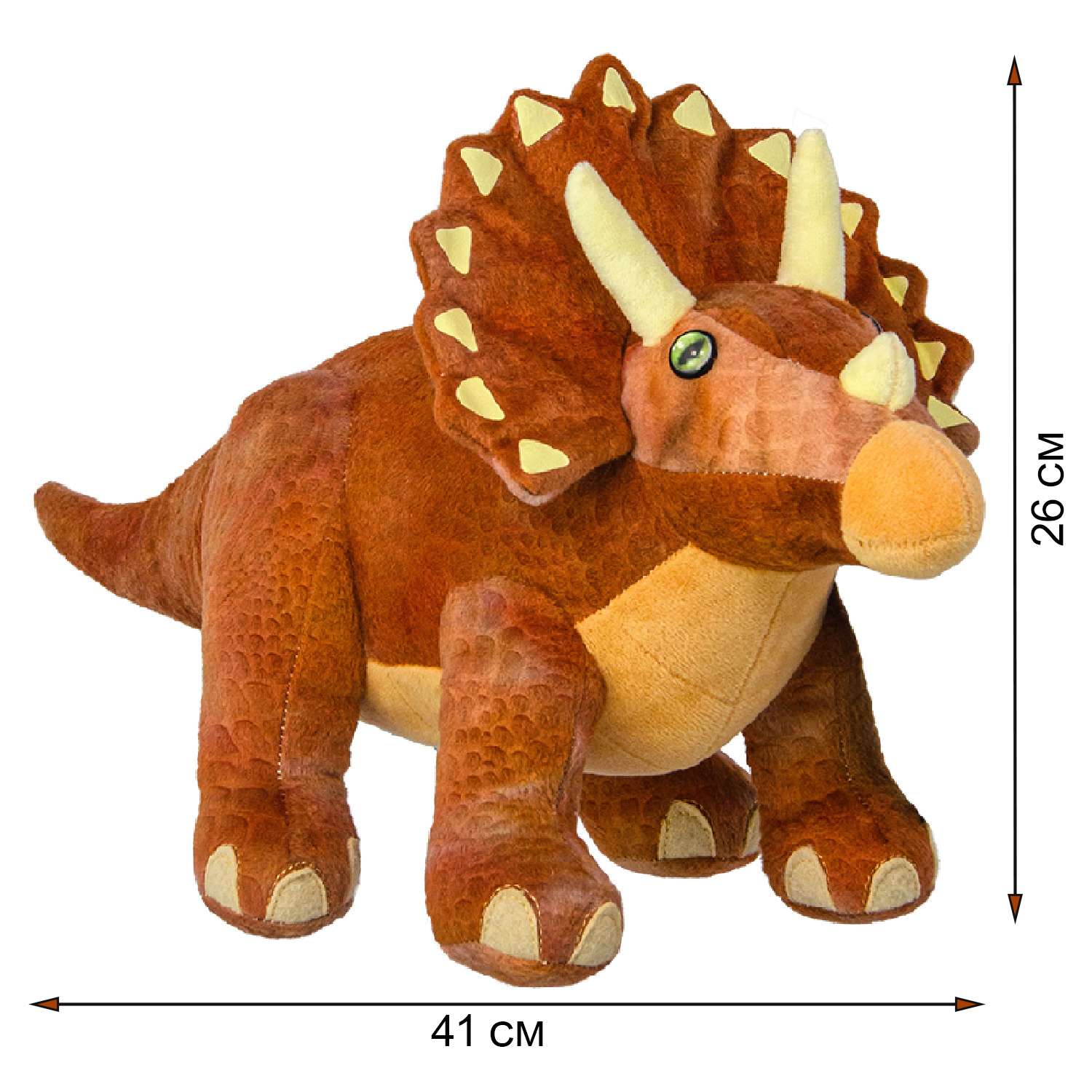 Мягкая игрушка All About Nature Динозавр трицератопс 43 см - фото 2