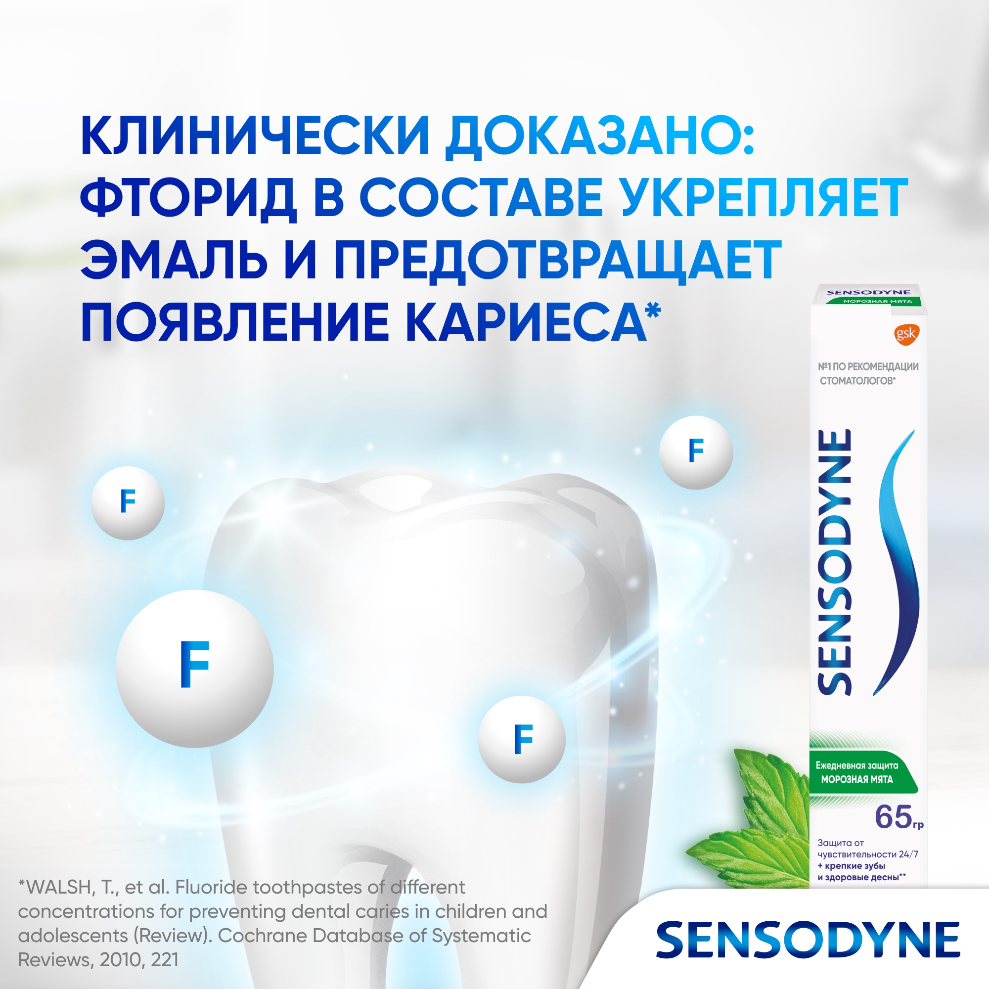 Зубная паста Sensodyne Ежедневная Защита Морозная Мята 65г 2 штуки - фото 12