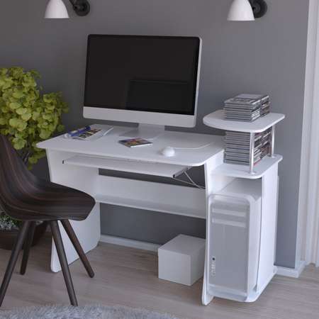 Компьютерный стол Тутси КС6 белый фасадный