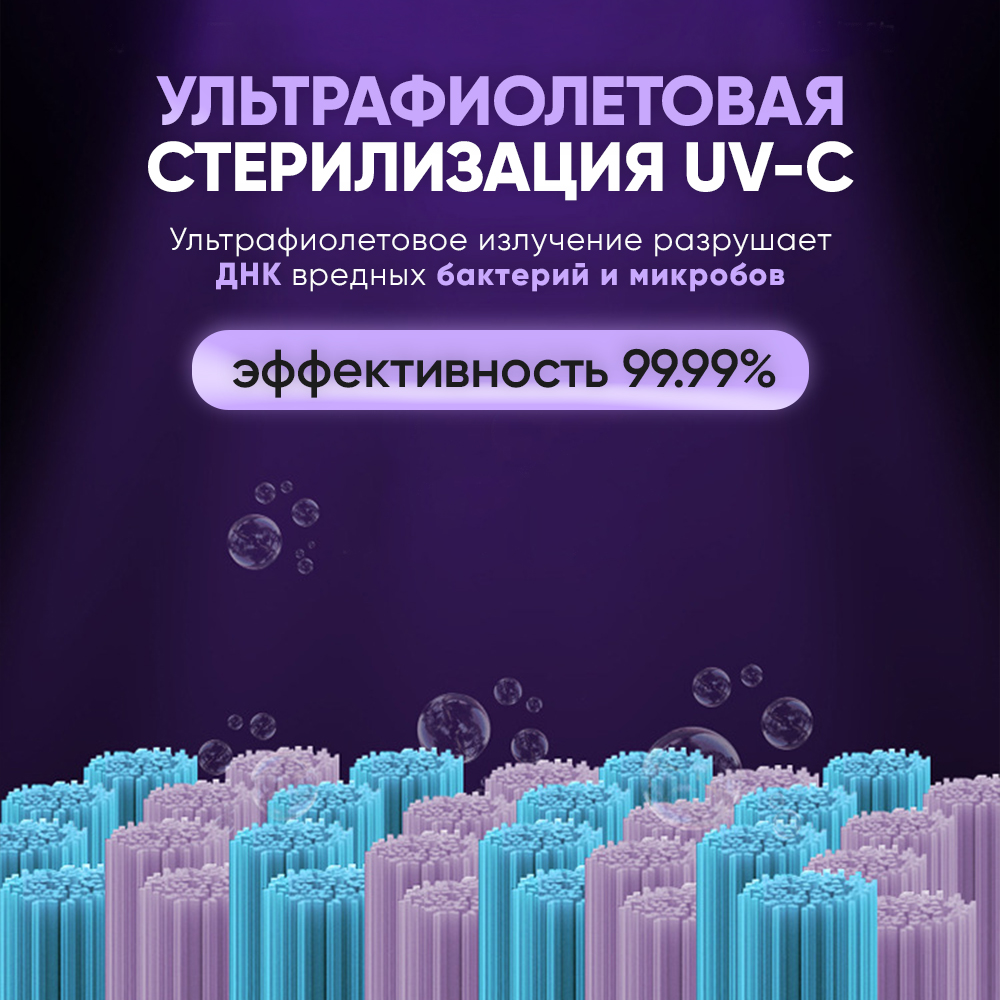 Дозаторы для ванной комнаты oqqi уф стерилизатор для зубных щеток 20х6.5х12.5 - фото 7