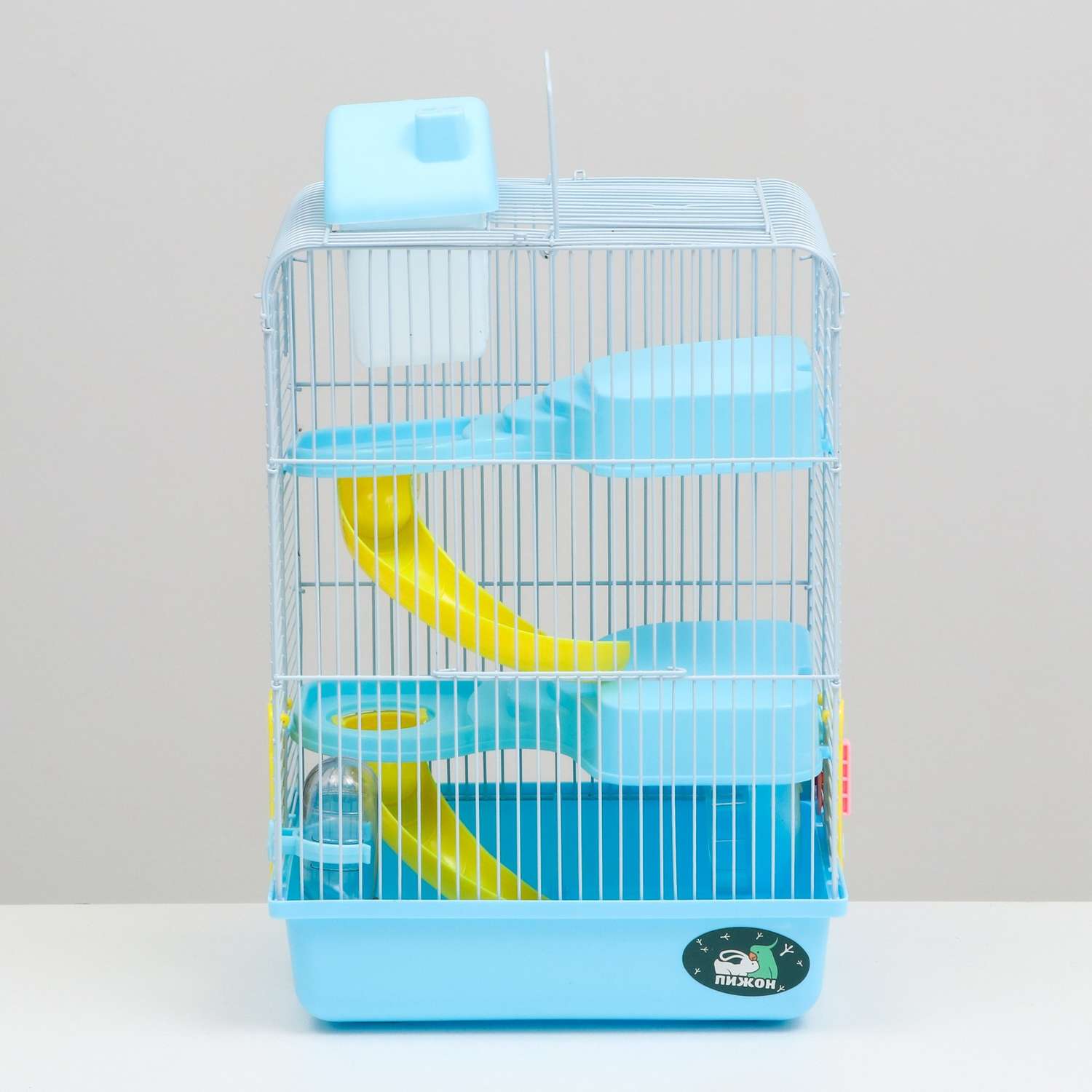 Клетка для мелких грызунов Пижон с наполнением 27х21х45 см. голубая - фото 8