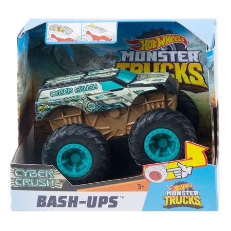 Машина Hot Wheels Monster Trucks Бэш Апс Кибер Крашер GCF97