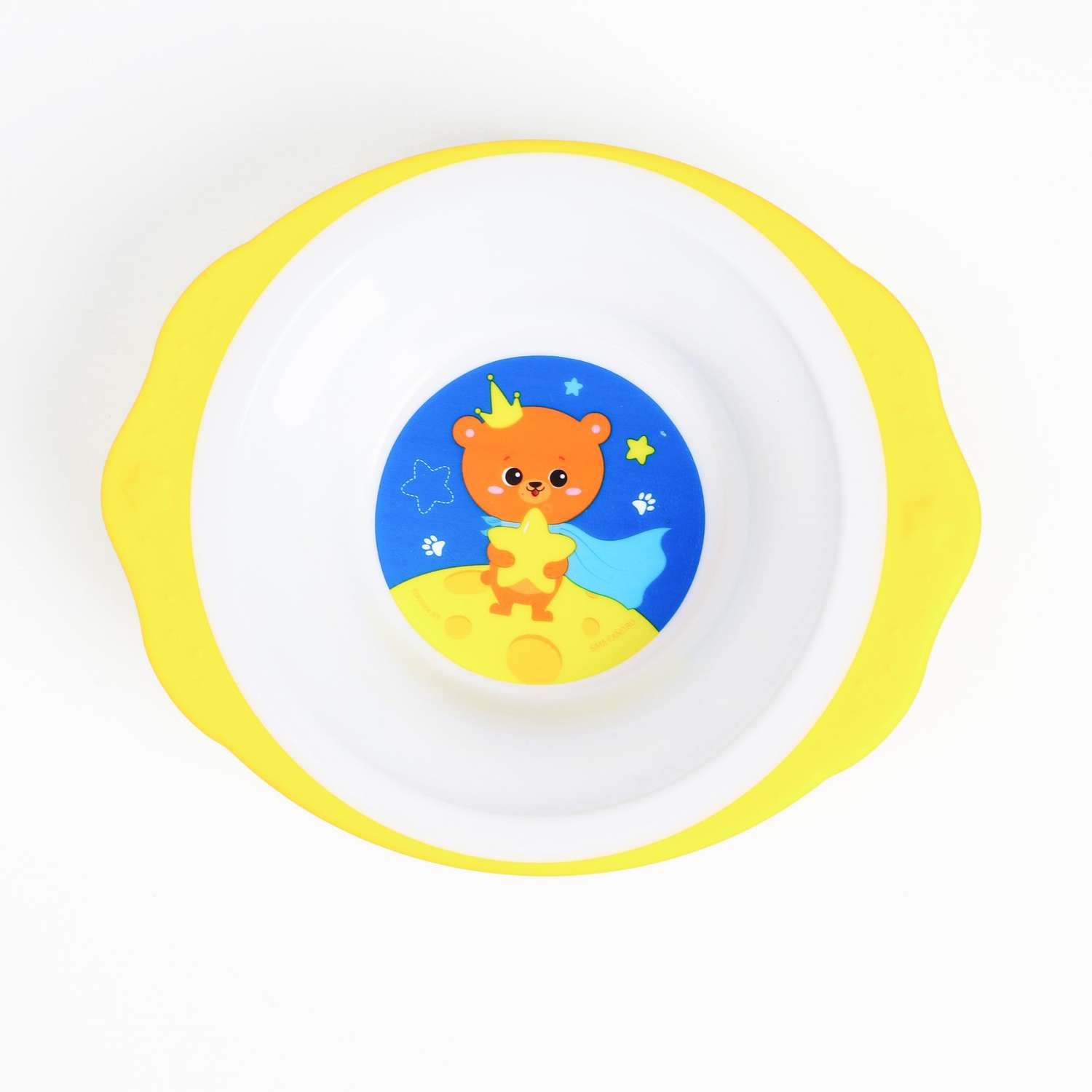 Набор детской посуды Mum and Baby «Мишка принц» тарелка на присоске 250 мл вилка ложка - фото 2