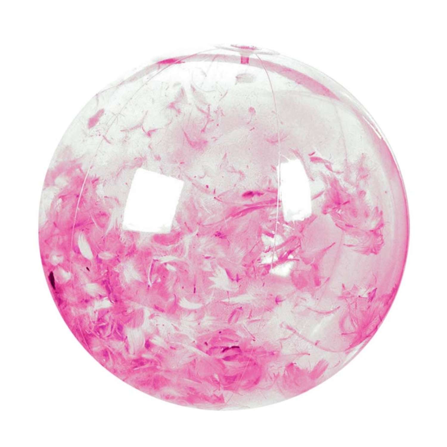 Пляжный надувной мяч Solmax с розовыми перьями для детей и взрослых 50 см SM90000 - фото 1