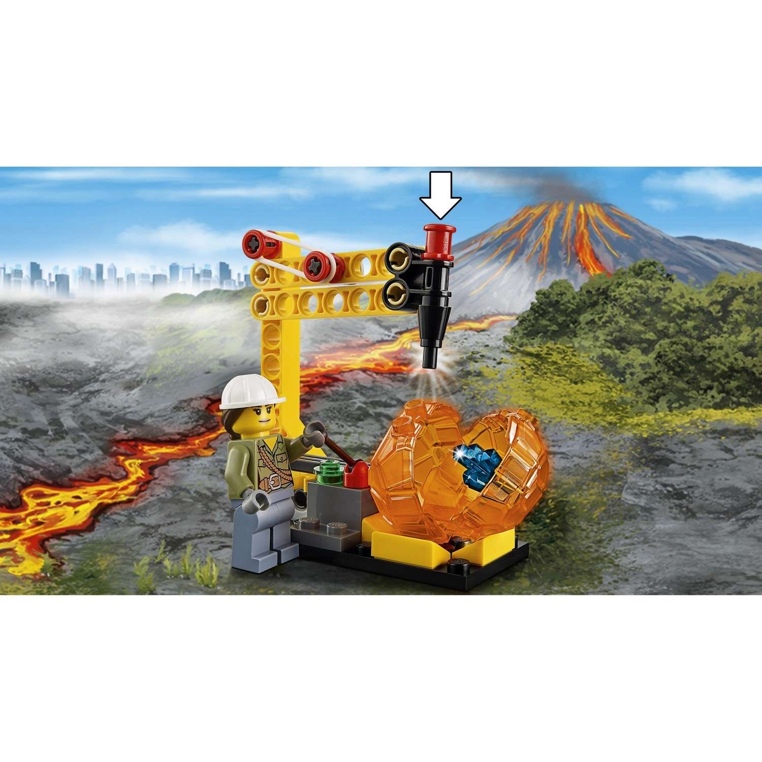 Конструктор LEGO City Volcano Explorers Грузовой вертолёт исследователей вулканов (60123) - фото 7