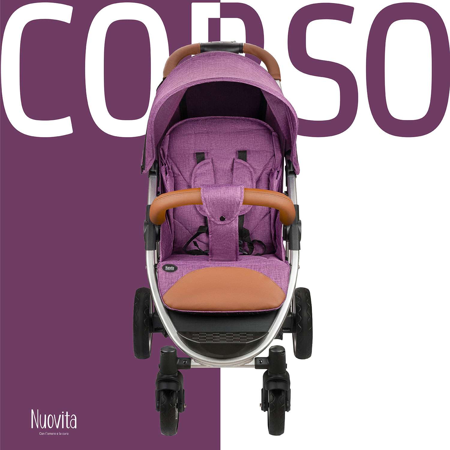 Коляска прогулочная Nuovita Corso Фиолетовый-Серебристый - фото 3