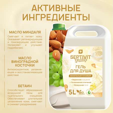 Гель для душа SEPTIVIT Premium Ванильный пломбир 5л