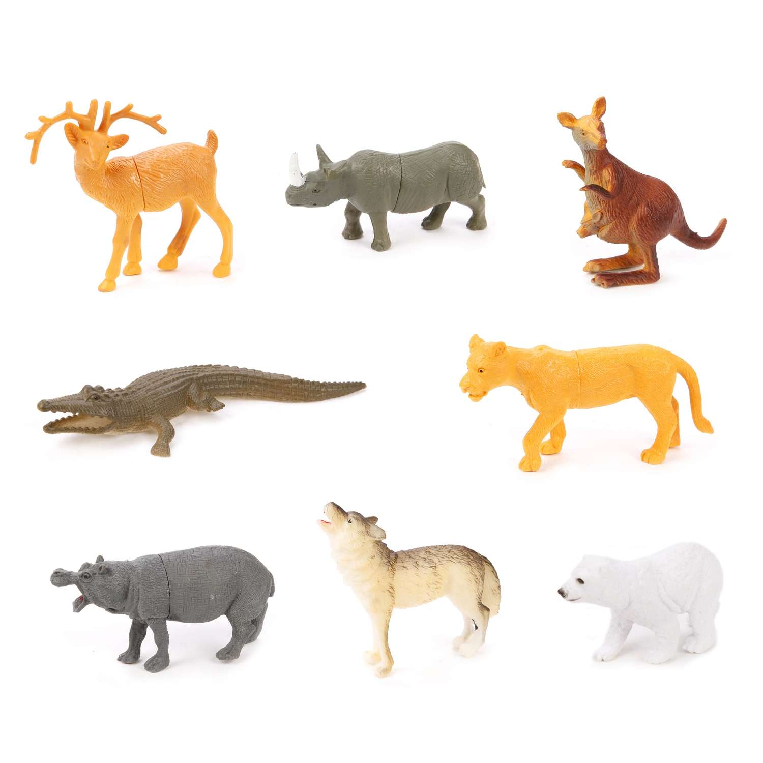Фигурки животных Диких Наша Игрушка набор игровой для развития и познания 9 см 8 шт - фото 1