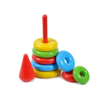 Пирамидка детская развивающая Green Plast 8 колец с наконечником обучающая игрушка
