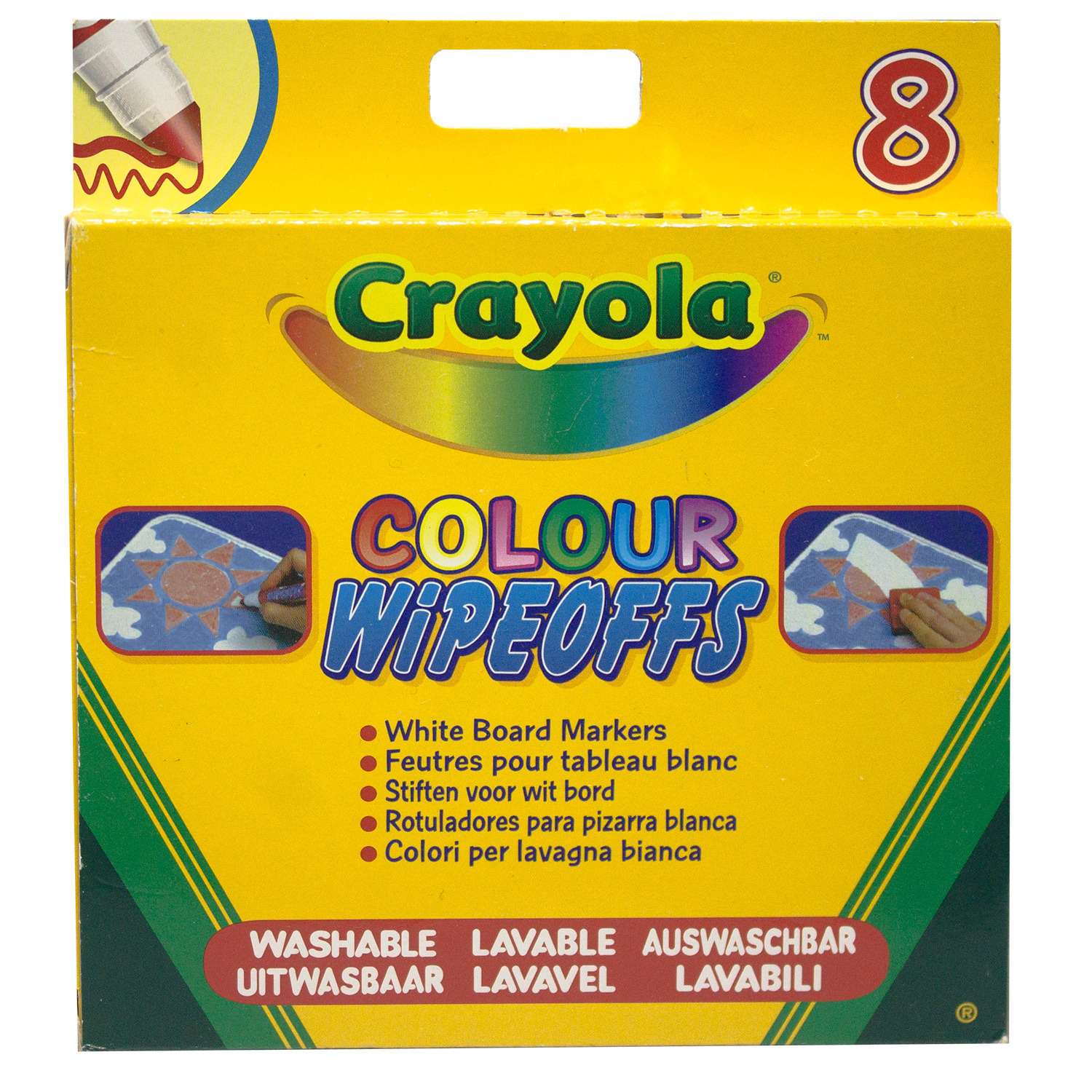фломастеры для письма на доске Crayola 8 цветов радуги - фото 1