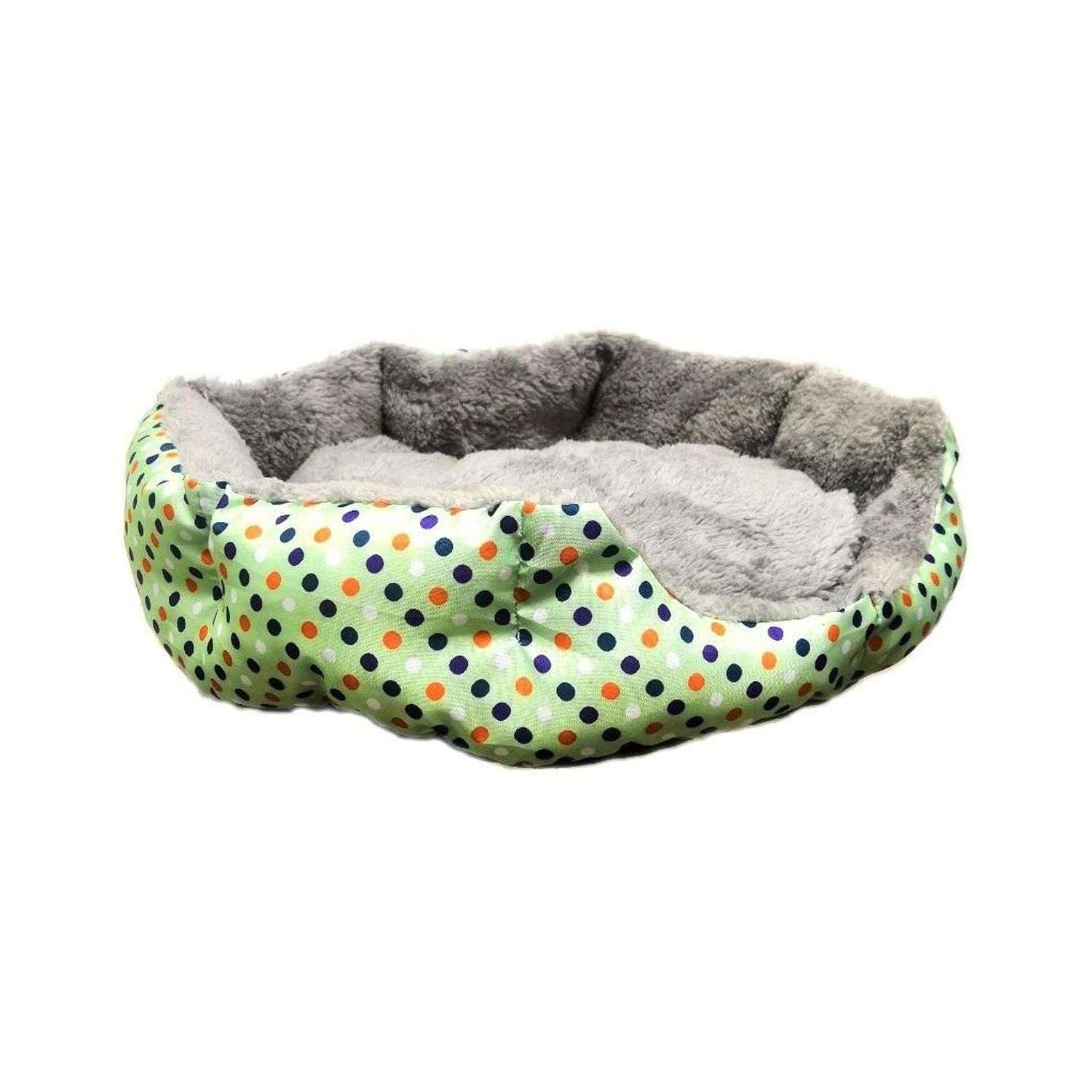 Лежак для кошек Ripoma Круглый меховой зеленый - фото 2