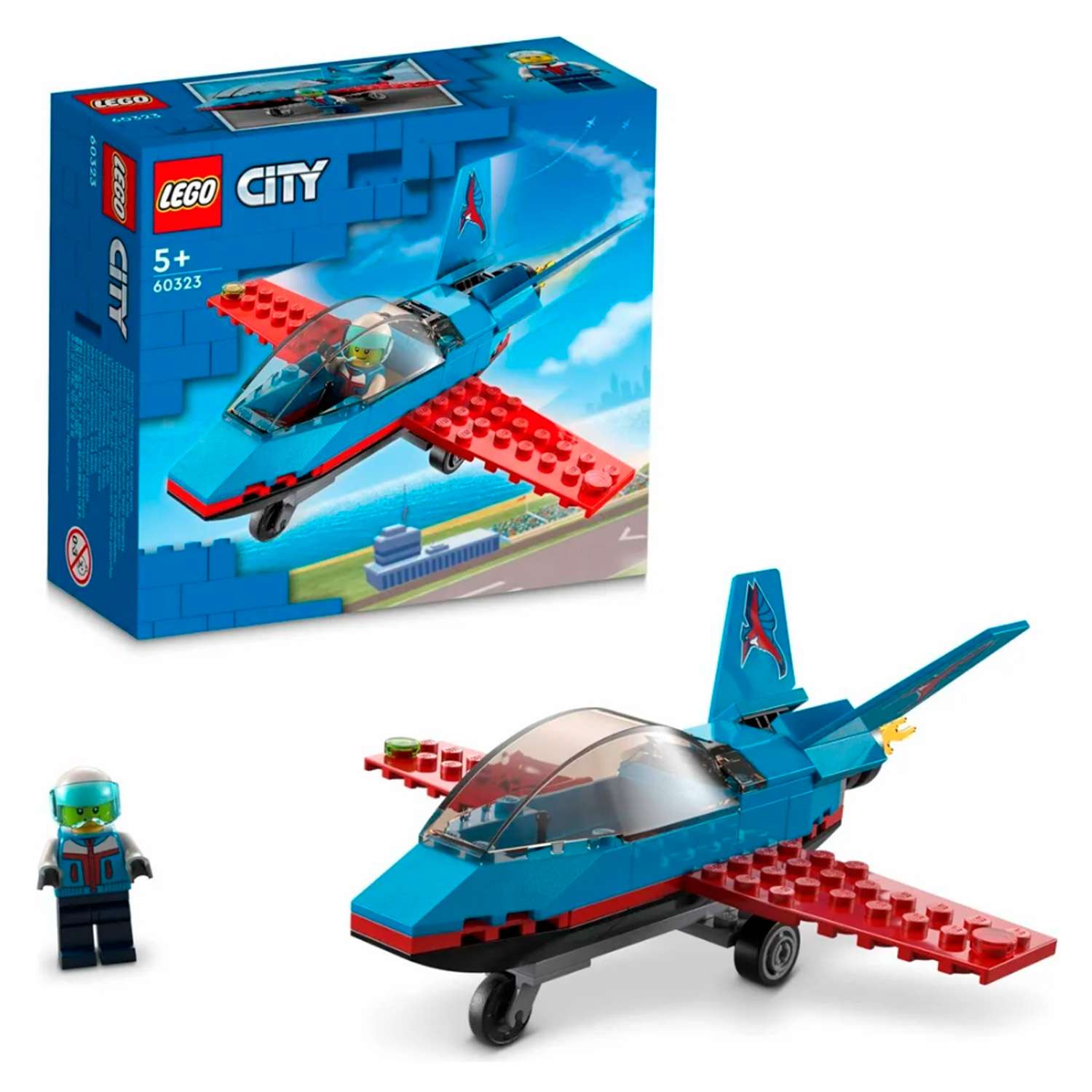 Конструктор детский LEGO City Трюковый самолёт 60323 - фото 1