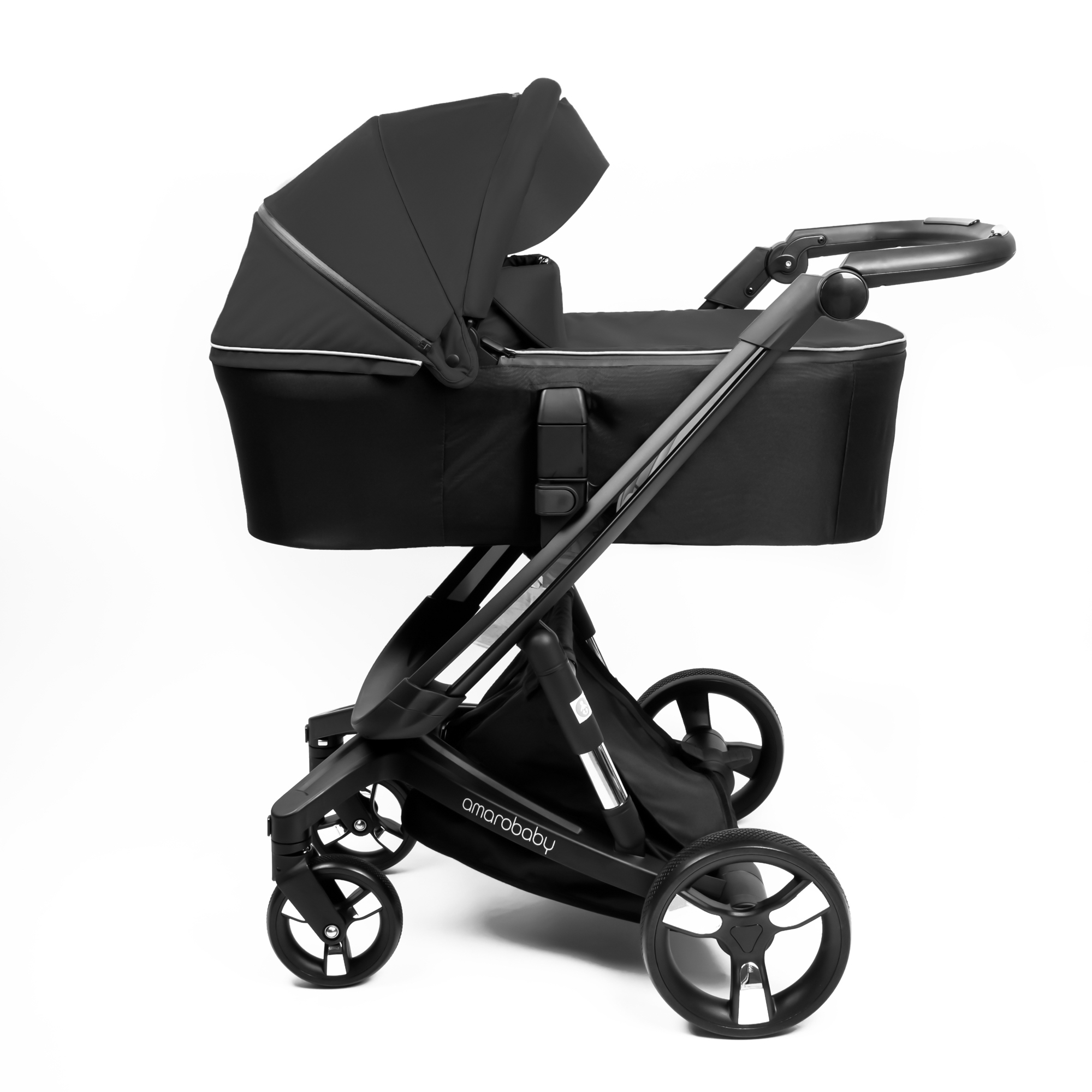 Коляска детская 2 в 1 AmaroBaby TUTUM с AUTO BRAKE черный - фото 24