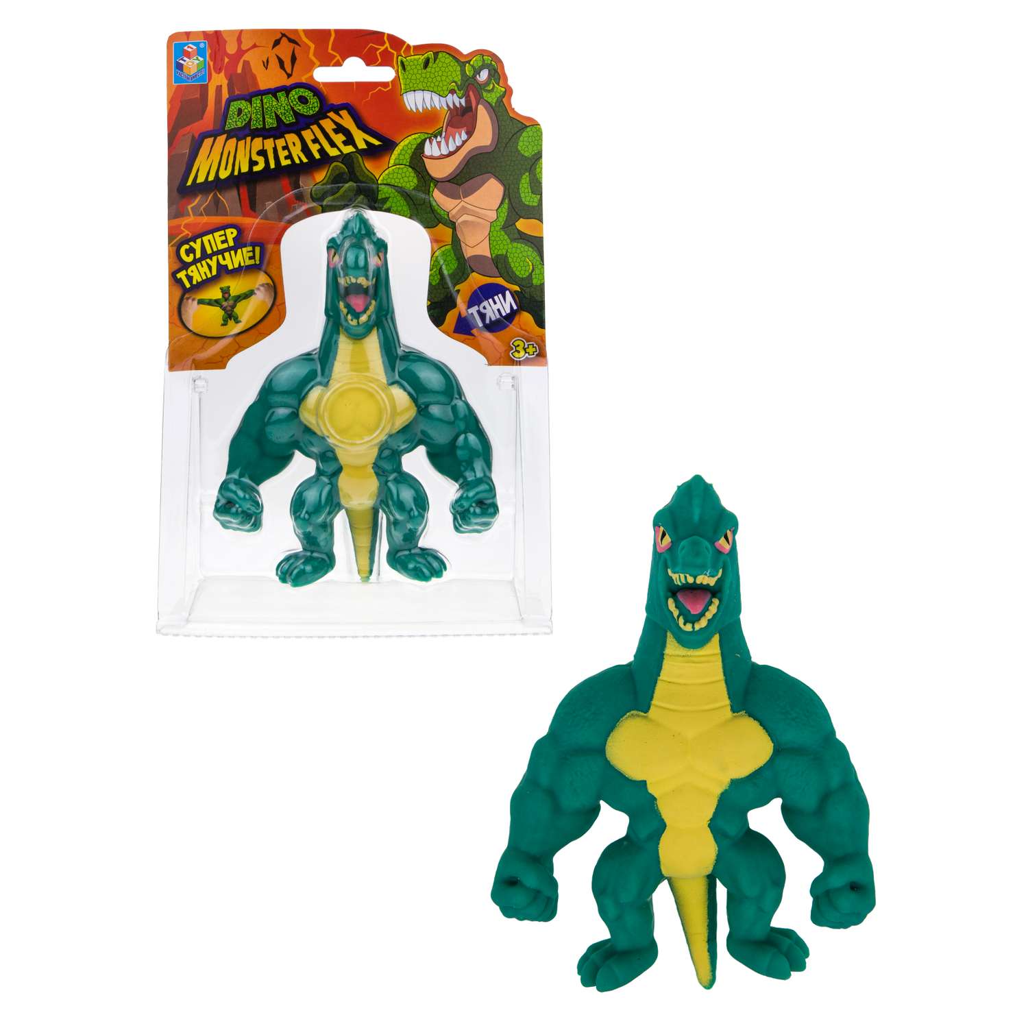 Игрушка-тягун 1Toy Monster Flex Dino Бронторекс Т22691-9 - фото 2