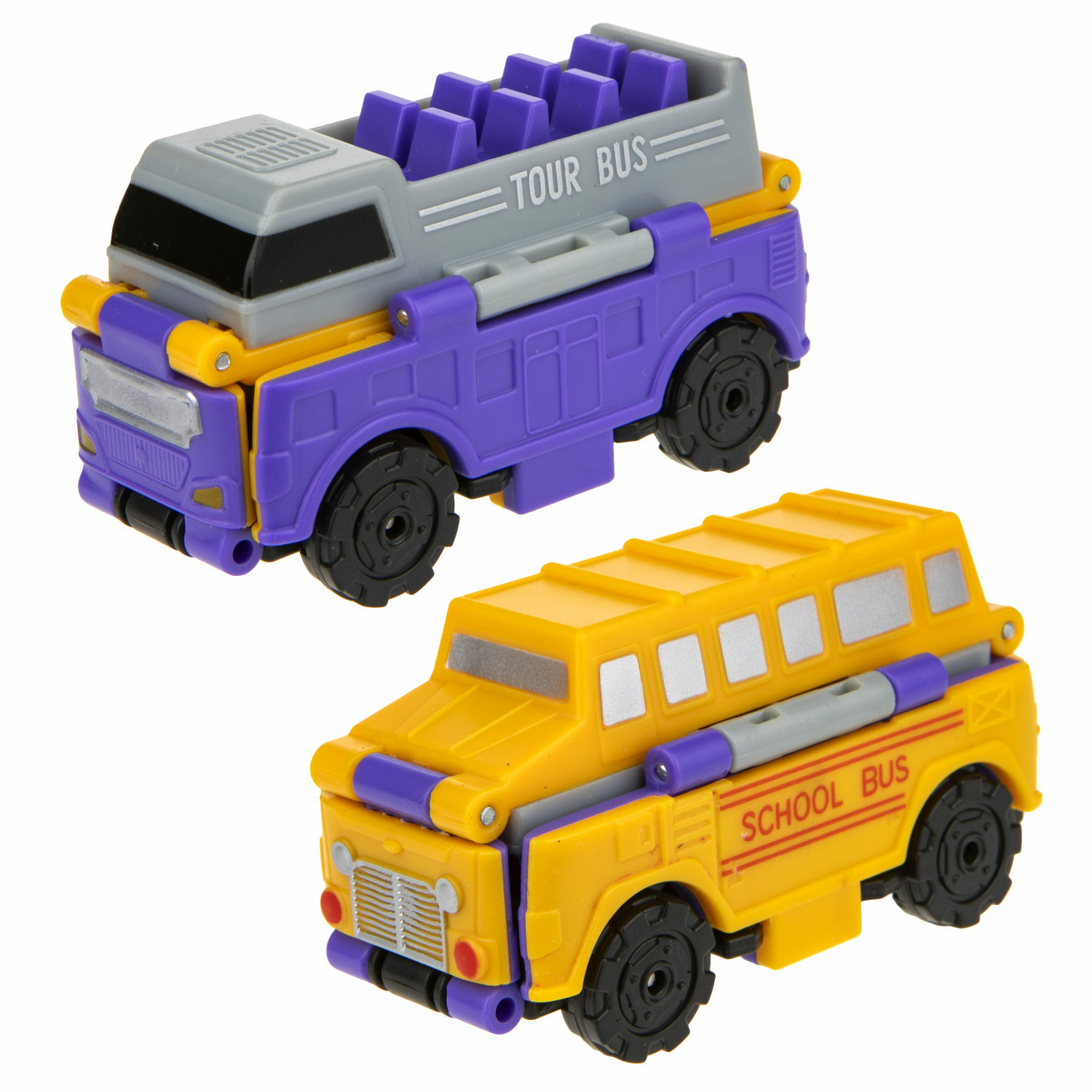 Машинка игрушечная Transcar Double Автовывернушка Даблдэккер – Школьный автобус Т18282 - фото 3