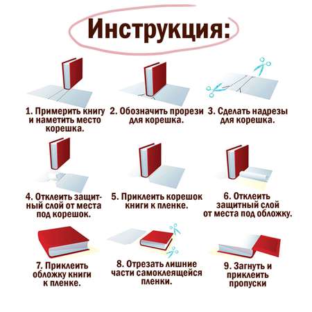 Обложка Пифагор пленка для учебников и книг самоклеящаяся глянцевая рулон 45х100 см