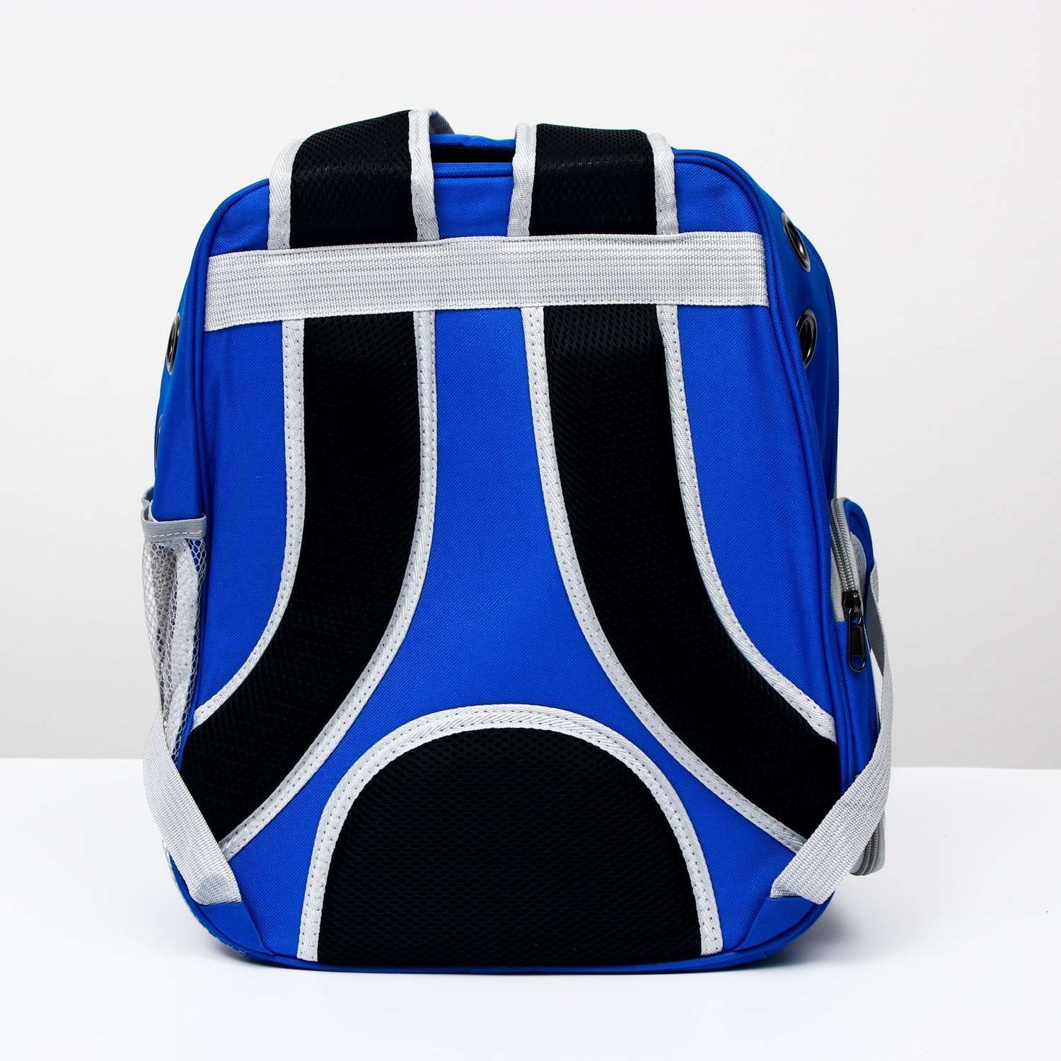 Рюкзак для переноски животных Пижон «Котик» прозрачный 34х25х40 см синий - фото 4