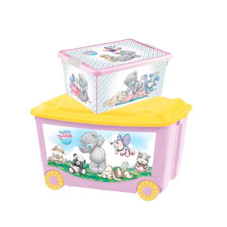 Ящики для игрушек БЫТПЛАСТ на колесах Me to You + универсальный розовый