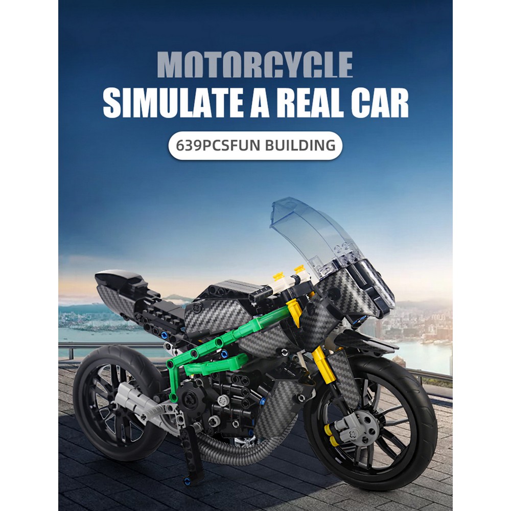 Конструктор Mould King Мотоцикл Kawasaki H2R. 639 деталей - фото 4